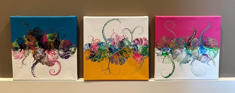 Set of 3 8 x8 Paintings