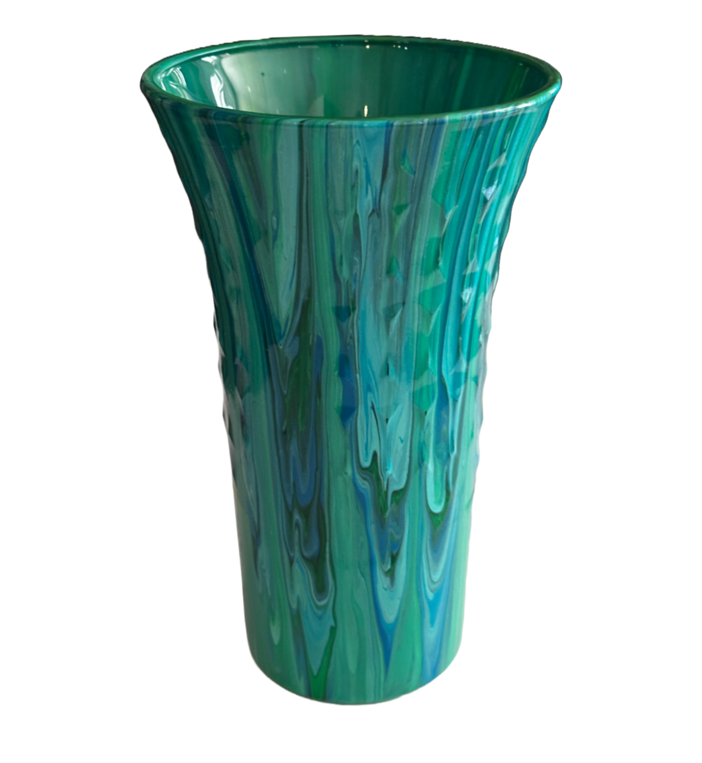 Decorative Green and Blue Glass Vase