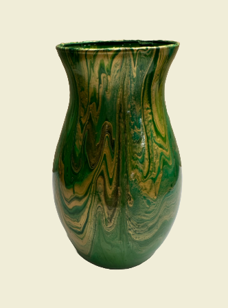 Decorative Green and Gold Vase